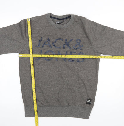 Mens UK Size M JACK & JONES Grey Pullover Sweatshirt