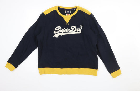Womens UK Size 14 Superdry Blue Pullover Sweatshirt