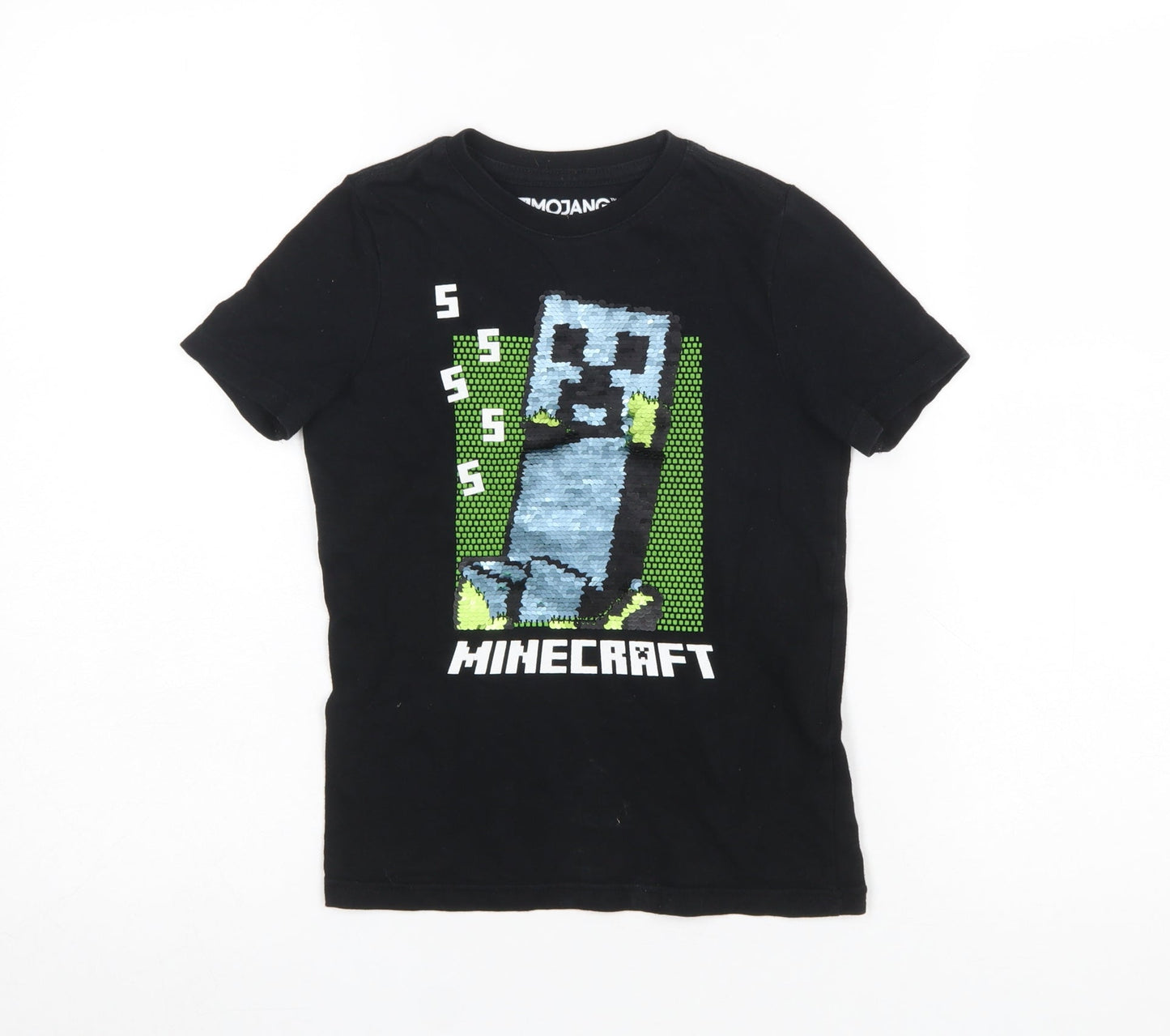 Girls UK Size 5-6 Years Mojang Black Basic T-Shirt