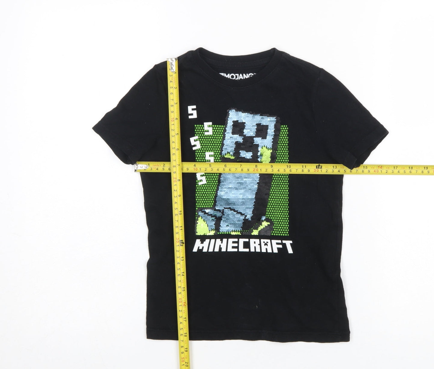 Girls UK Size 5-6 Years Mojang Black Basic T-Shirt