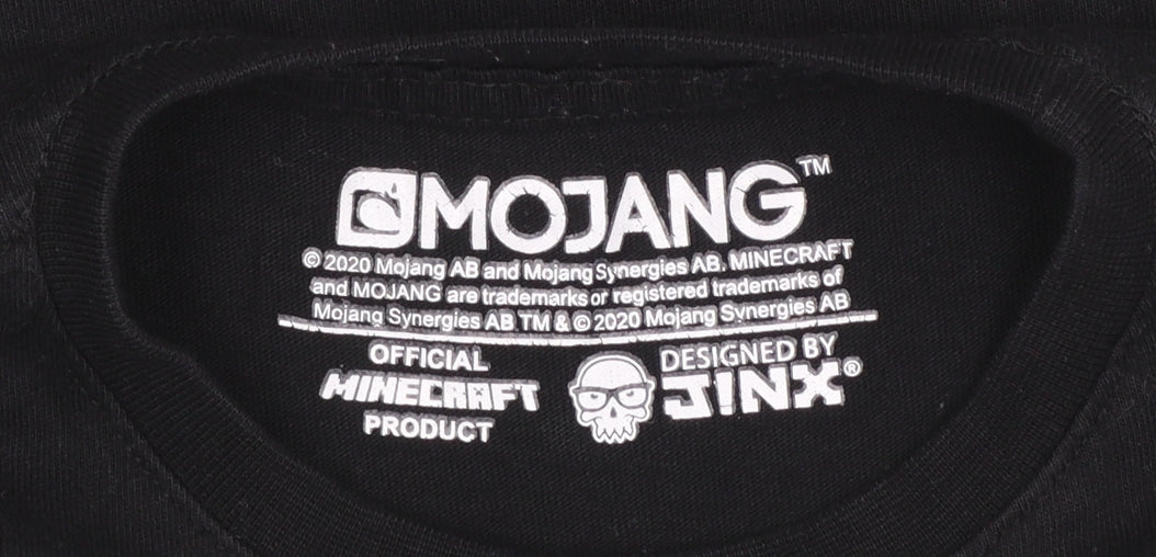 Girls UK Size 5-6 Years Mojang Black Basic T-Shirt