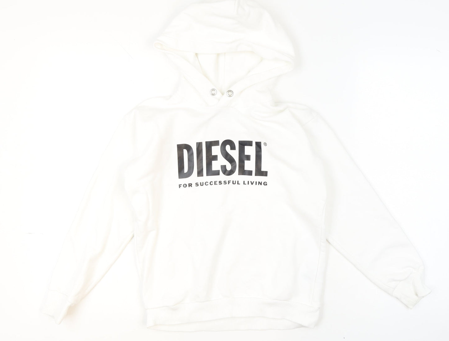Girls UK Size 10 Years Diesel White Pullover Hoodie