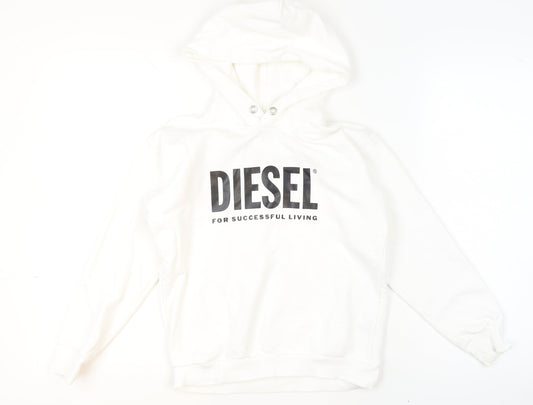 Girls UK Size 10 Years Diesel White Pullover Hoodie