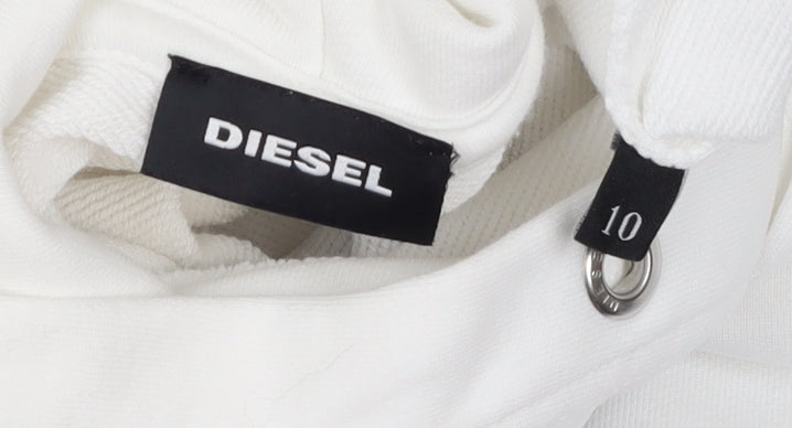 Girls UK Size 10 Years Diesel White Pullover Hoodie