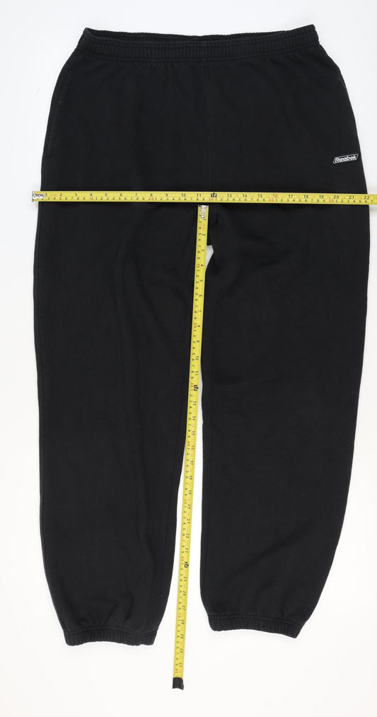 Mens UK Size L Reebok Regular Fit Sweatpants Black Trousers