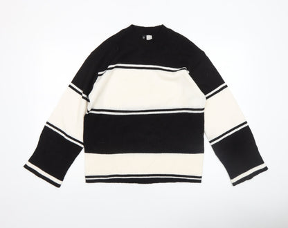 H&M Divided Women's Black White Striped Knit Jumper XS
