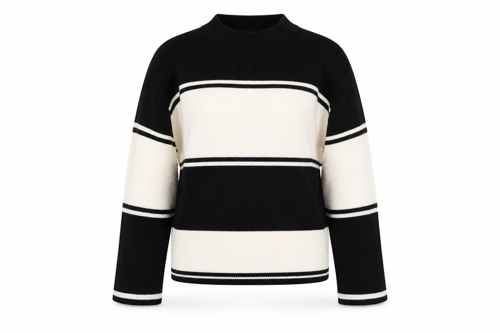 H&M Divided Women's Black White Striped Knit Jumper XS