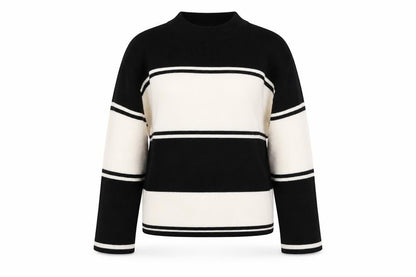 H&M Divided Women's Black White Striped Knit Jumper XS