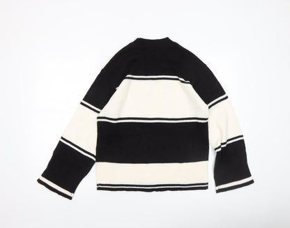 H&M Divided Women's Black White Striped Knit Jumper XS