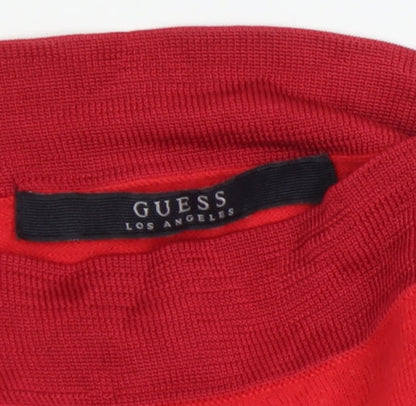 Womens UK Size 6 GUESS Red Pullover Jumper