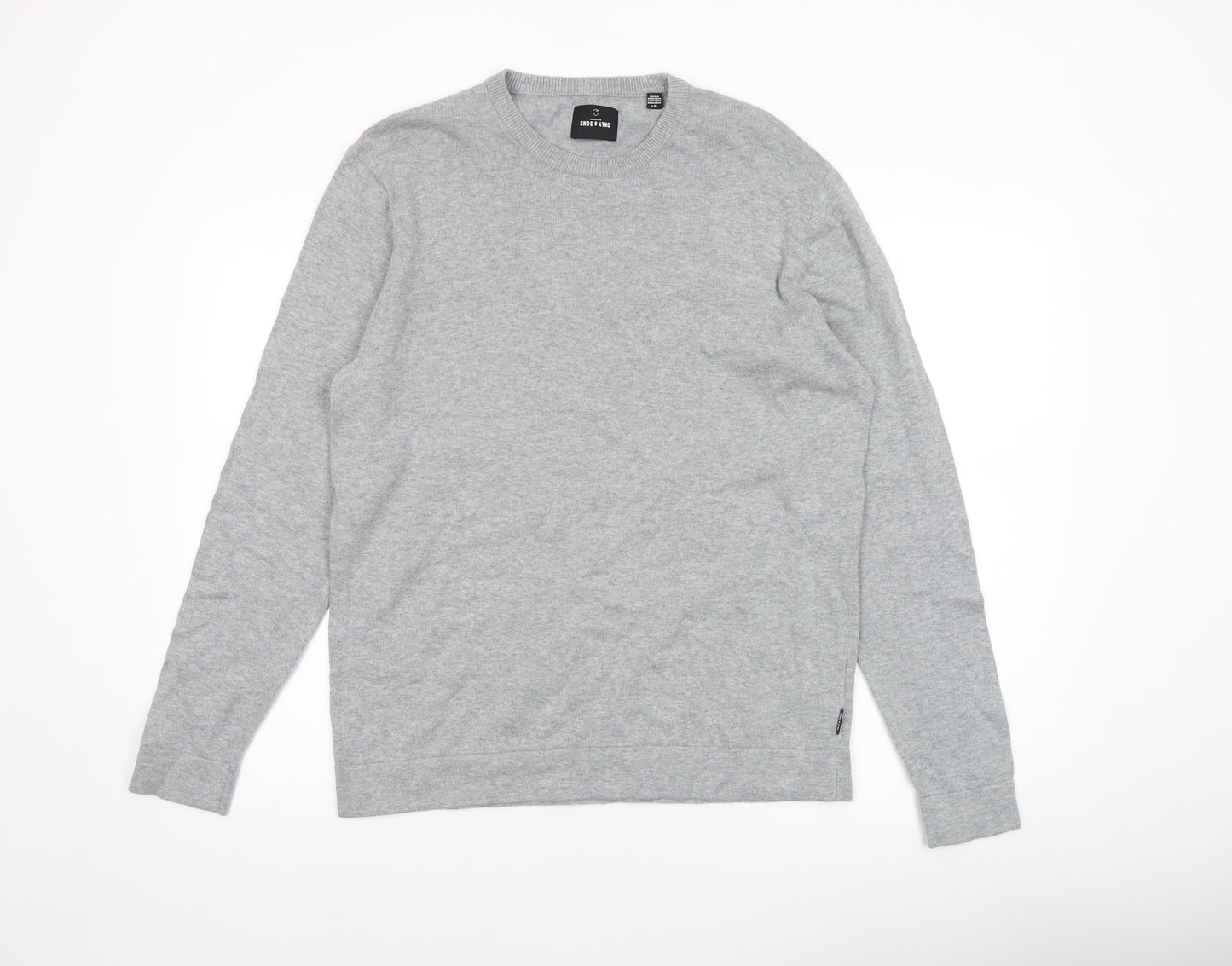 Mens UK Size L ONLY & SONS Grey Pullover Jumper