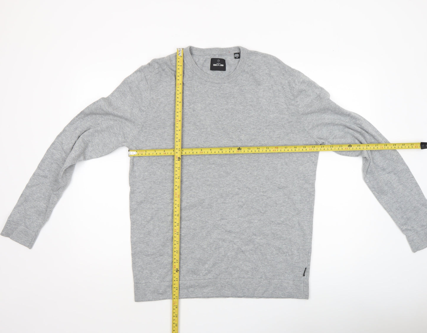 Mens UK Size L ONLY & SONS Grey Pullover Jumper