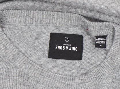 Mens UK Size L ONLY & SONS Grey Pullover Jumper
