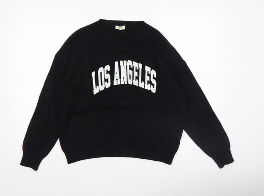 Womens UK Size One Size Moode Paris Black Pullover Jumper