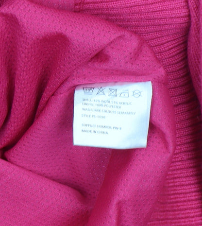 Palm Grove Women's Pink Wool Blend V-Neck Jumper Size 14