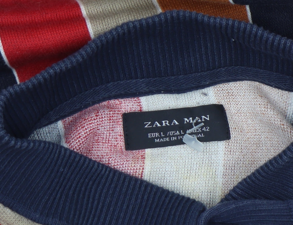 Mens UK Size L Zara Man 100% Cotton Polo Shirt