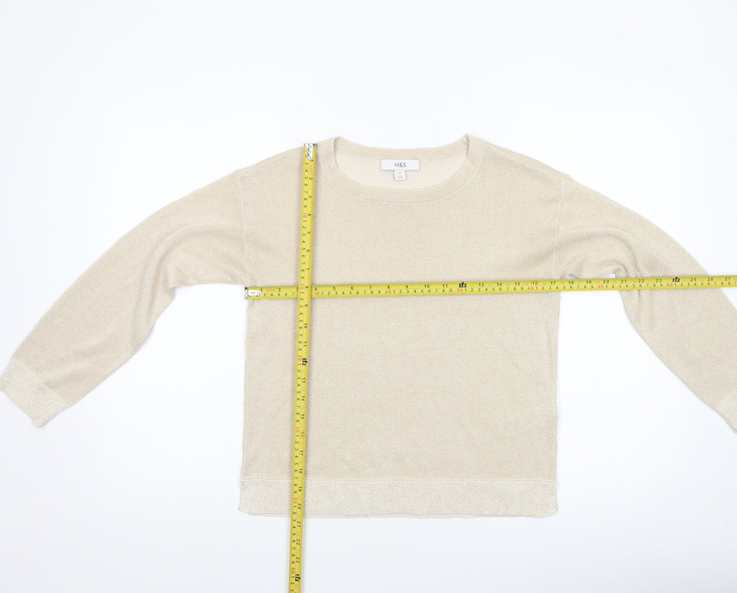 Womens UK Size XS Marks and Spencer Beige Pullover Jumper