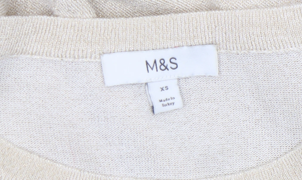 Womens UK Size XS Marks and Spencer Beige Pullover Jumper