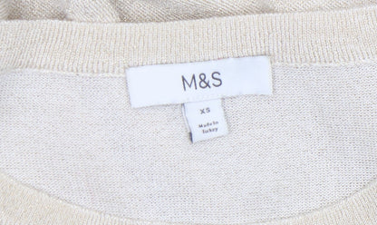Womens UK Size XS Marks and Spencer Beige Pullover Jumper