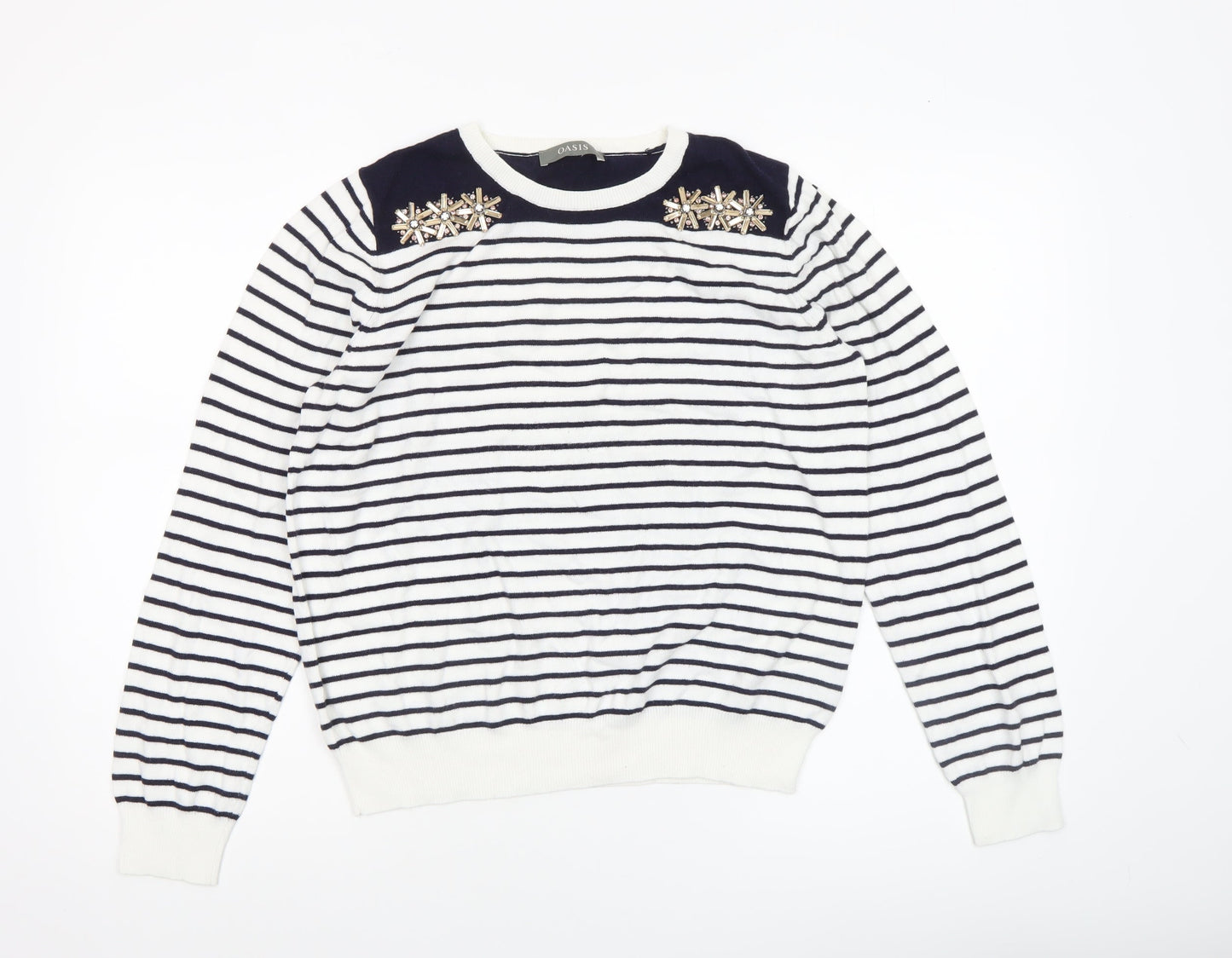 Womens UK Size L Oasis White Pullover Jumper