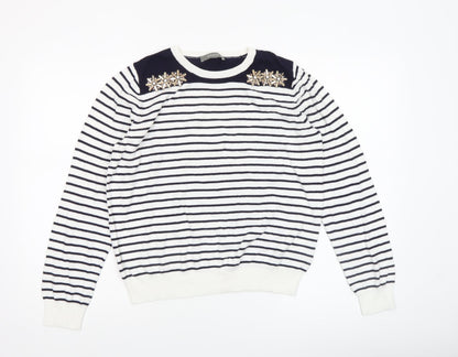 Womens UK Size L Oasis White Pullover Jumper