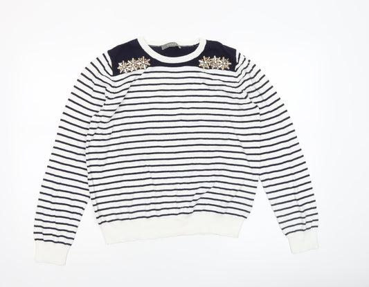 Womens UK Size L Oasis White Pullover Jumper