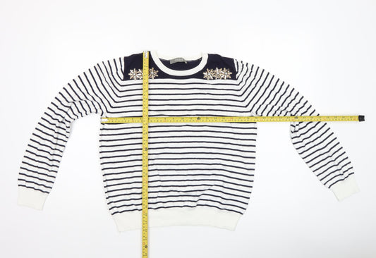 Womens UK Size L Oasis White Pullover Jumper