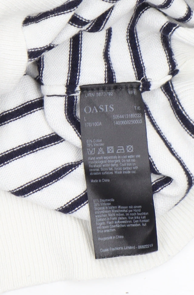 Womens UK Size L Oasis White Pullover Jumper