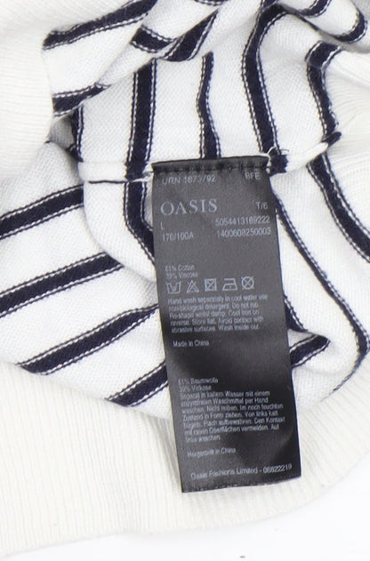 Womens UK Size L Oasis White Pullover Jumper