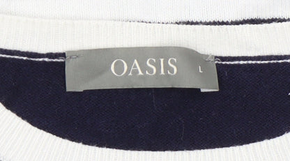 Womens UK Size L Oasis White Pullover Jumper
