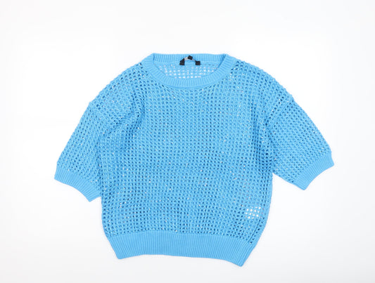 Womens UK Size M Peacocks Blue Pullover Jumper