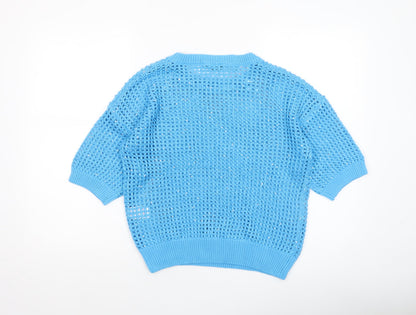 Womens UK Size M Peacocks Blue Pullover Jumper