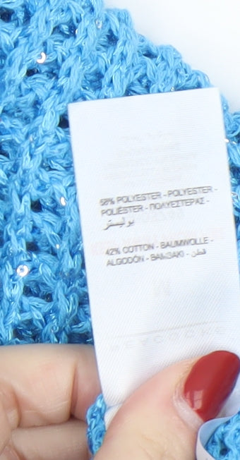 Womens UK Size M Peacocks Blue Pullover Jumper