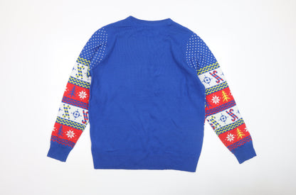 Mens UK Size L Livergy Blue Pullover Jumper