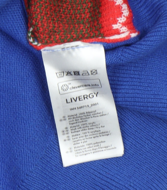 Mens UK Size L Livergy Blue Pullover Jumper