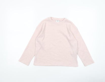 Girls UK Size 6-7 Years Zara Pink Pullover Jumper
