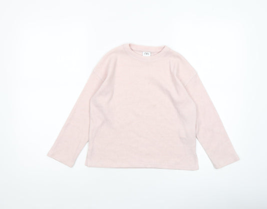 Girls UK Size 6-7 Years Zara Pink Pullover Jumper
