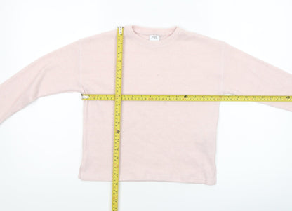 Girls UK Size 6-7 Years Zara Pink Pullover Jumper