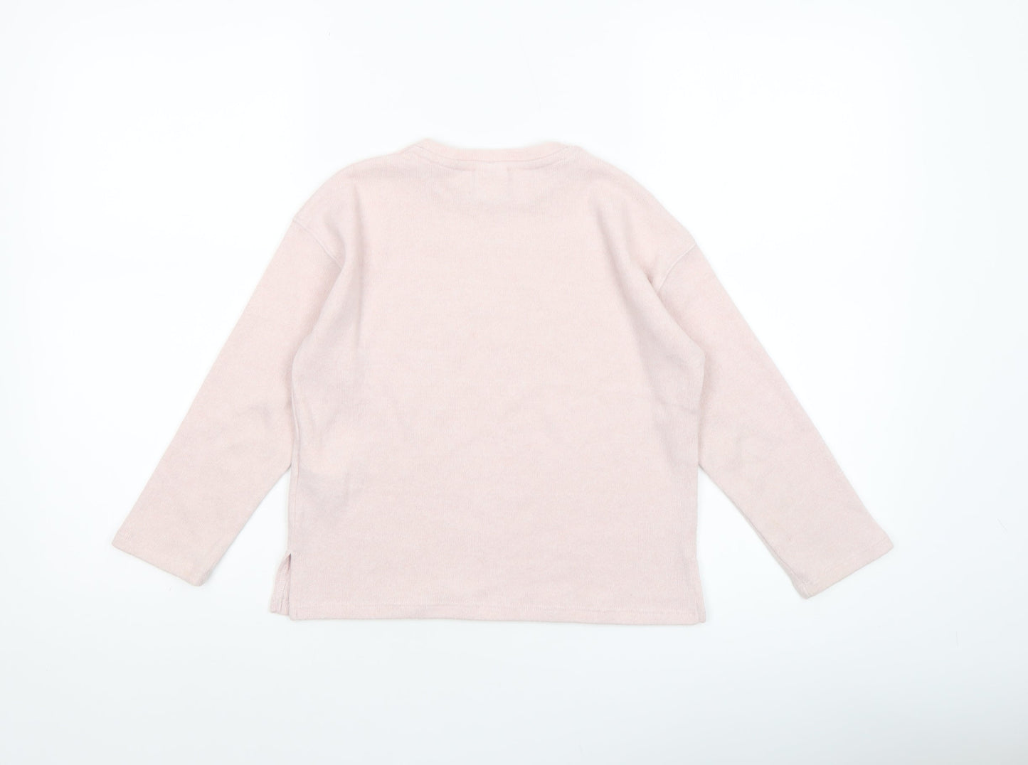 Girls UK Size 6-7 Years Zara Pink Pullover Jumper