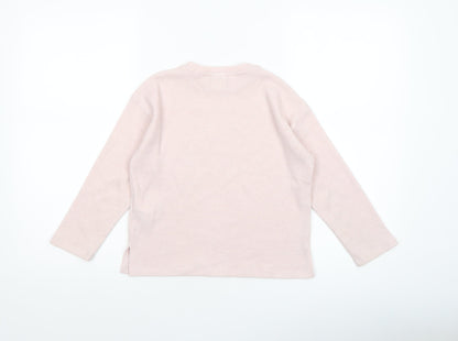 Girls UK Size 6-7 Years Zara Pink Pullover Jumper