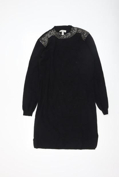 Womens UK Size L Wild Flower Black Pullover Jumper