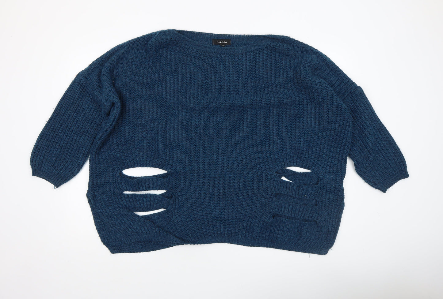 Womens UK Size S Naanaa Blue Pullover Jumper