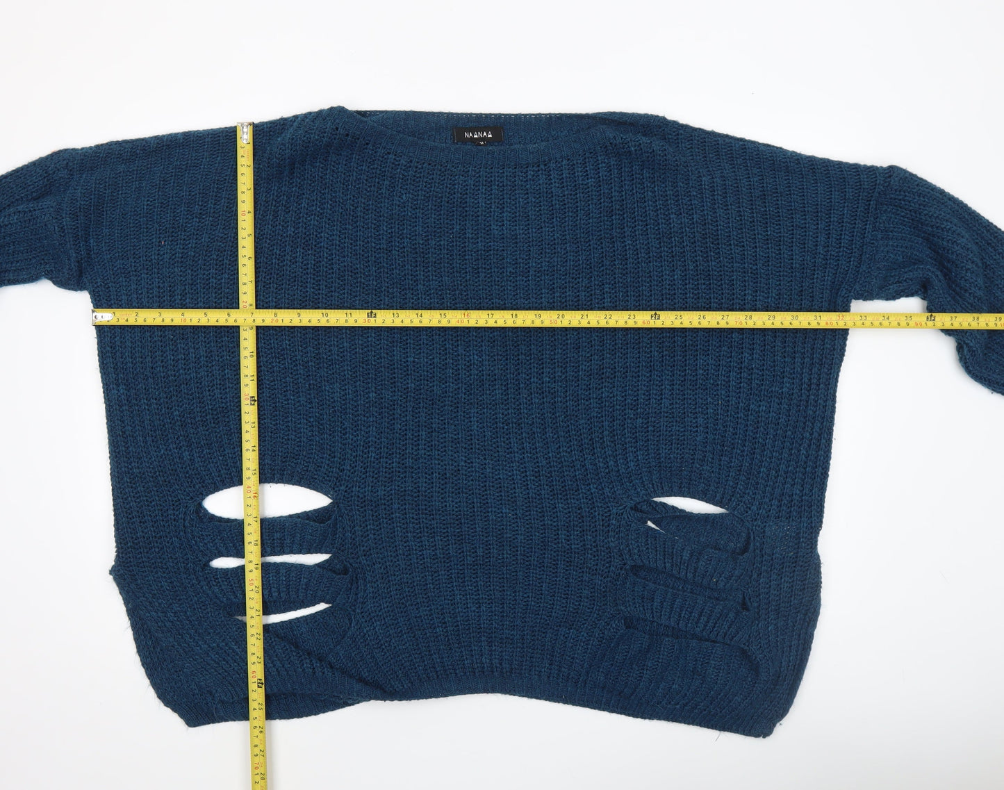 Womens UK Size S Naanaa Blue Pullover Jumper