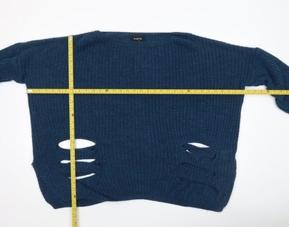 Womens UK Size S Naanaa Blue Pullover Jumper