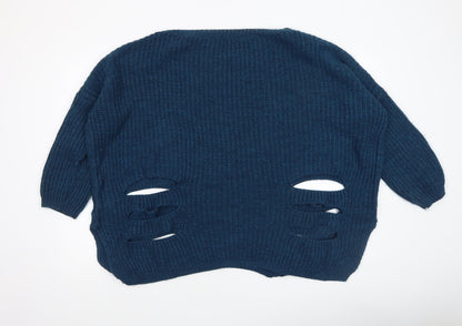 Womens UK Size S Naanaa Blue Pullover Jumper