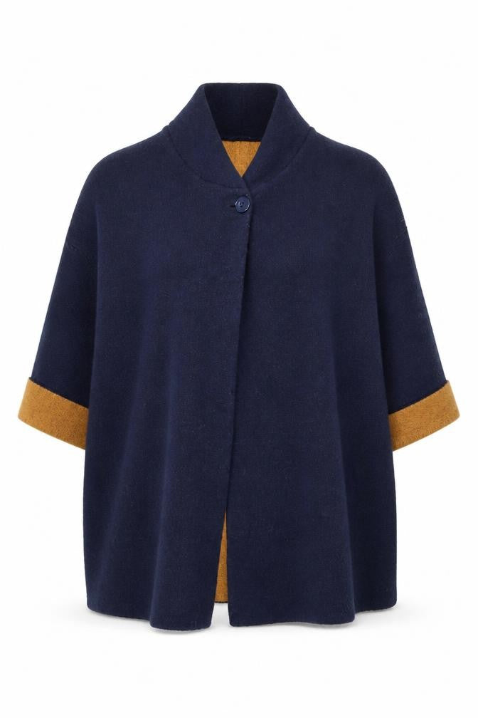 Womens UK Size L Chiaramente Blue Cape Jumper