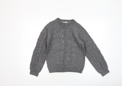 Girls UK Size 12 Years John Lewis & Partners Grey Pullover Jumper