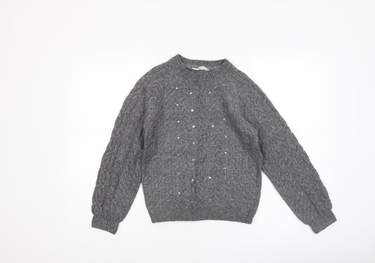 Girls UK Size 12 Years John Lewis & Partners Grey Pullover Jumper