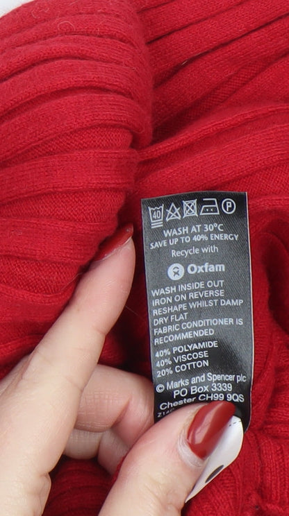 Womens UK Size 12 Marks and Spencer Red Cardigan Jumper