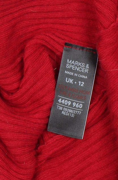 Womens UK Size 12 Marks and Spencer Red Cardigan Jumper